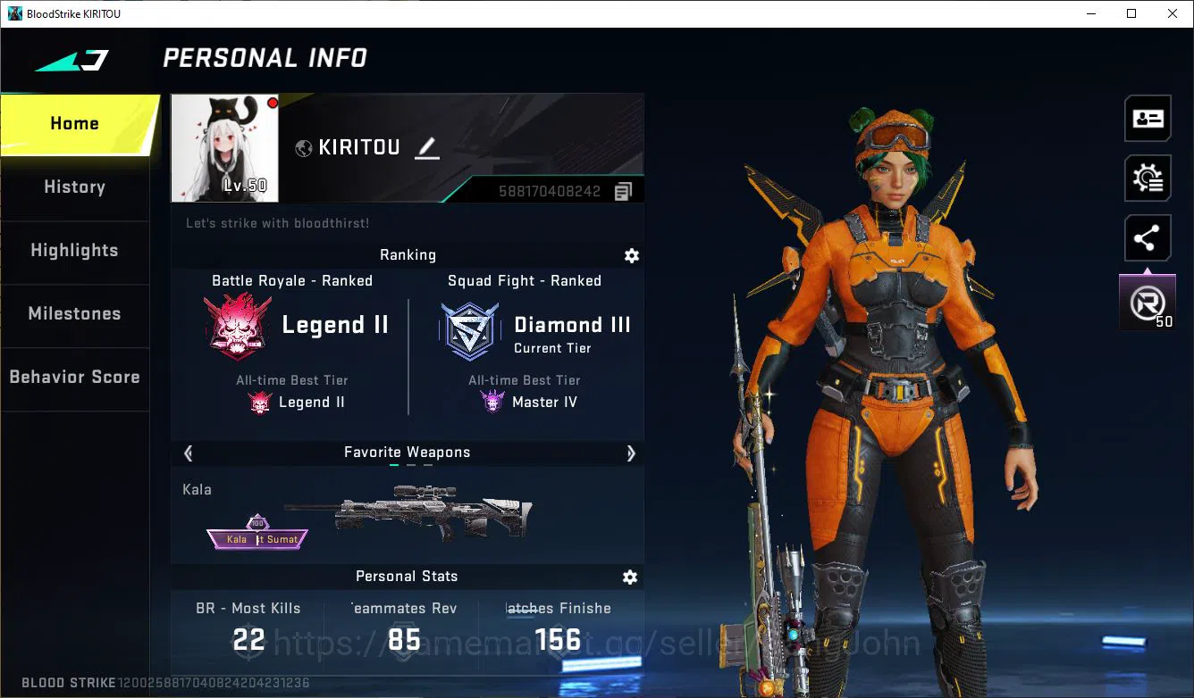 Blood Strike Accounts ASIA|EVOLVED=FAL-DRACO|COLLAB=M700,AK47,QBZ95|LIMI image 16