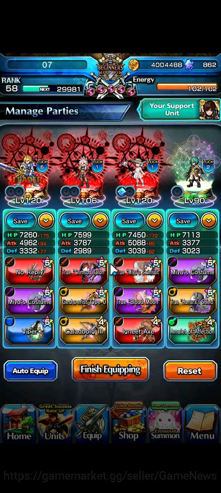 Grand Summoners Accounts Global|Rank 58|8 Ascend|EmiyaTW,Summer MiyuTW,Jay, image 3