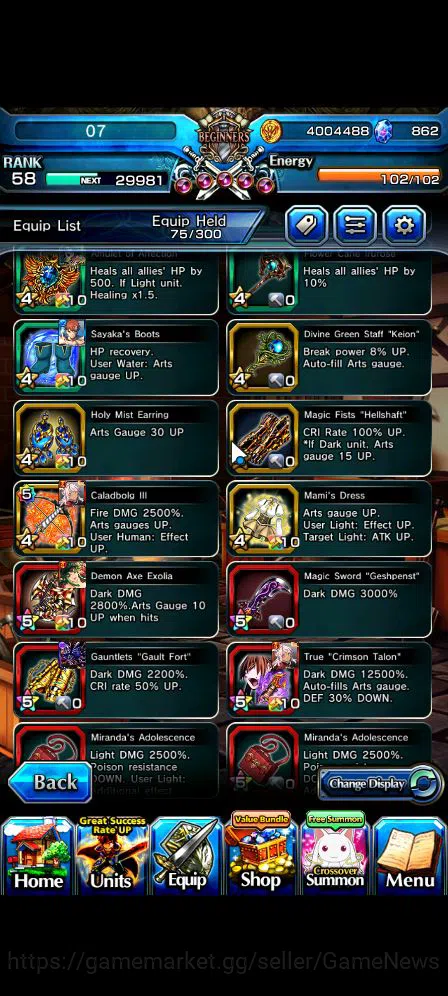 Grand Summoners Accounts Global|Rank 58|8 Ascend|EmiyaTW,Summer MiyuTW,Jay, image 9