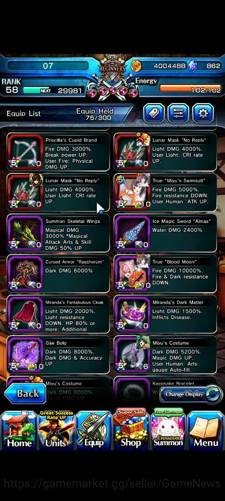 Grand Summoners Accounts Global|Rank 58|8 Ascend|EmiyaTW,Summer MiyuTW,Jay, image 10