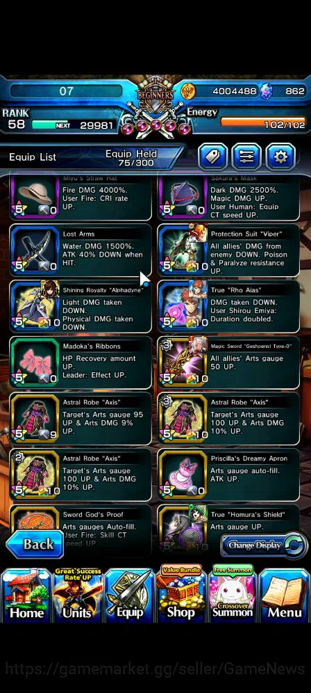 Grand Summoners Accounts Global|Rank 58|8 Ascend|EmiyaTW,Summer MiyuTW,Jay, image 11