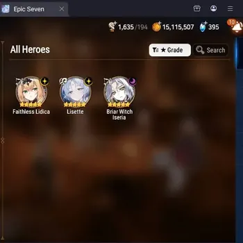 Epic Seven Accounts Starter Global Unverif|Best Starter|3ML(F.Lidica,Lisette,BW.Iseria)|PoH ON|Stigma 1.6K|Gold 15.1M|Side