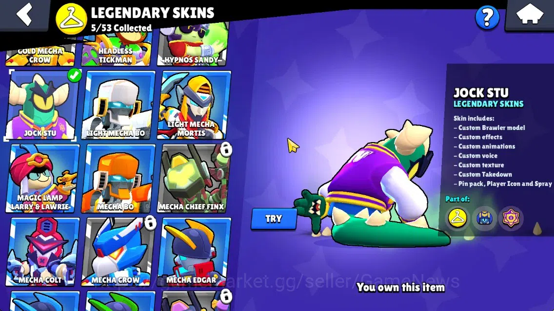 Brawl Stars Accounts 21875 Trophy|77 Brawler 19 Max|UL Kaze|167 Skin, HyperC(Godzilla Buzz,Black Buzz),5 Legend,6 Mythic,63 18
