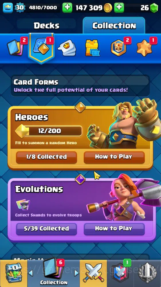 Clash Royale Accounts Midgame Lvl 30|Trophy 7361|KTL 11|Limited Skin|Card 117| 1 Hero 5 EVO 4 Champ 21 Legendary 33 Epic,30 5