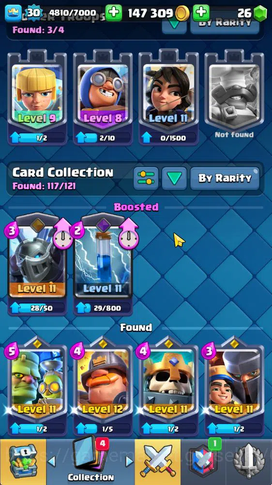 Clash Royale Accounts Midgame Lvl 30|Trophy 7361|KTL 11|Limited Skin|Card 117| 1 Hero 5 EVO 4 Champ 21 Legendary 33 Epic,30 11
