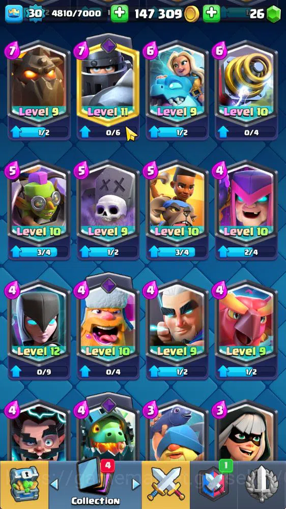 Clash Royale Accounts Midgame Lvl 30|Trophy 7361|KTL 11|Limited Skin|Card 117| 1 Hero 5 EVO 4 Champ 21 Legendary 33 Epic,30 12