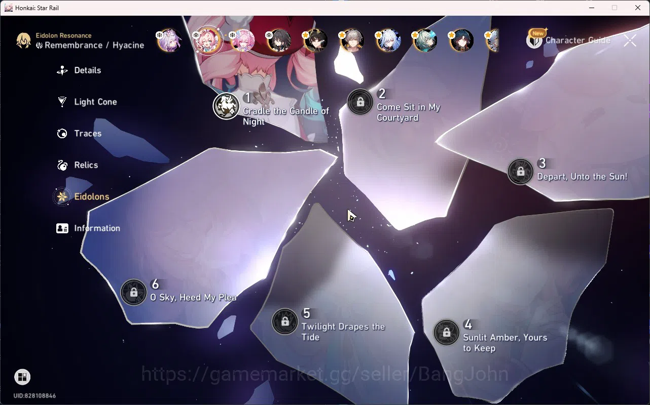 Honkai Star Rail Accounts ASIA TL70|15 Limit|Hyacine E1S1|Castorice S1|Blade image 4