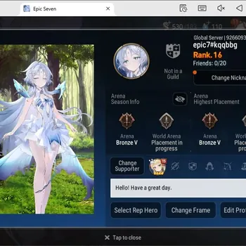 Epic Seven Accounts Starter Global|Starter Prolog|2ML(Arch.Laika,Lisette,)|PoH+Bless ON|Side Story Locked|450MM reousrce