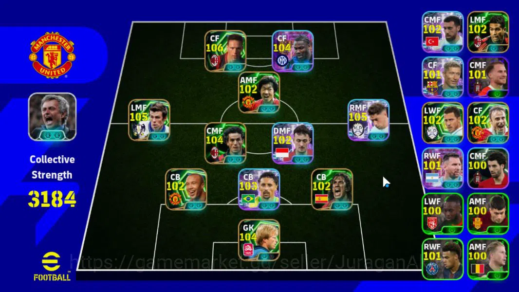 eFootball Accounts Mid-Tier Mobile|Federico Valverde Visionary Pass,M Thuram Bullet Header,G Bale Acc Burst,Van Basten 3