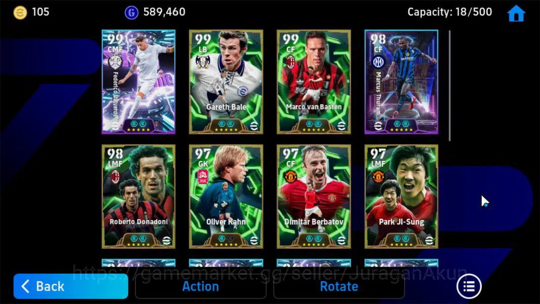 eFootball Accounts Mid-Tier Mobile|Federico Valverde Visionary Pass,M Thuram Bullet Header,G Bale Acc Burst,Van Basten 5