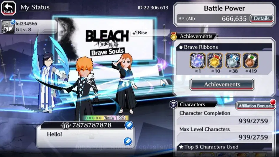Bleach: Brave Souls Accounts [GLOBAL]54K Orbs|TYBW26[Yukio,Riruka],Yoruichi TYB image 2