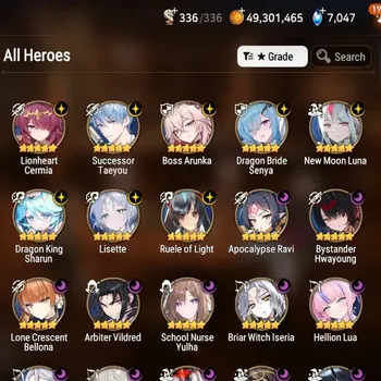 Epic Seven Accounts High-End Global UnVerif|21 ML(Lisette,BArunka,Zio,School NYulha,TR Elvira,Etc)+Full