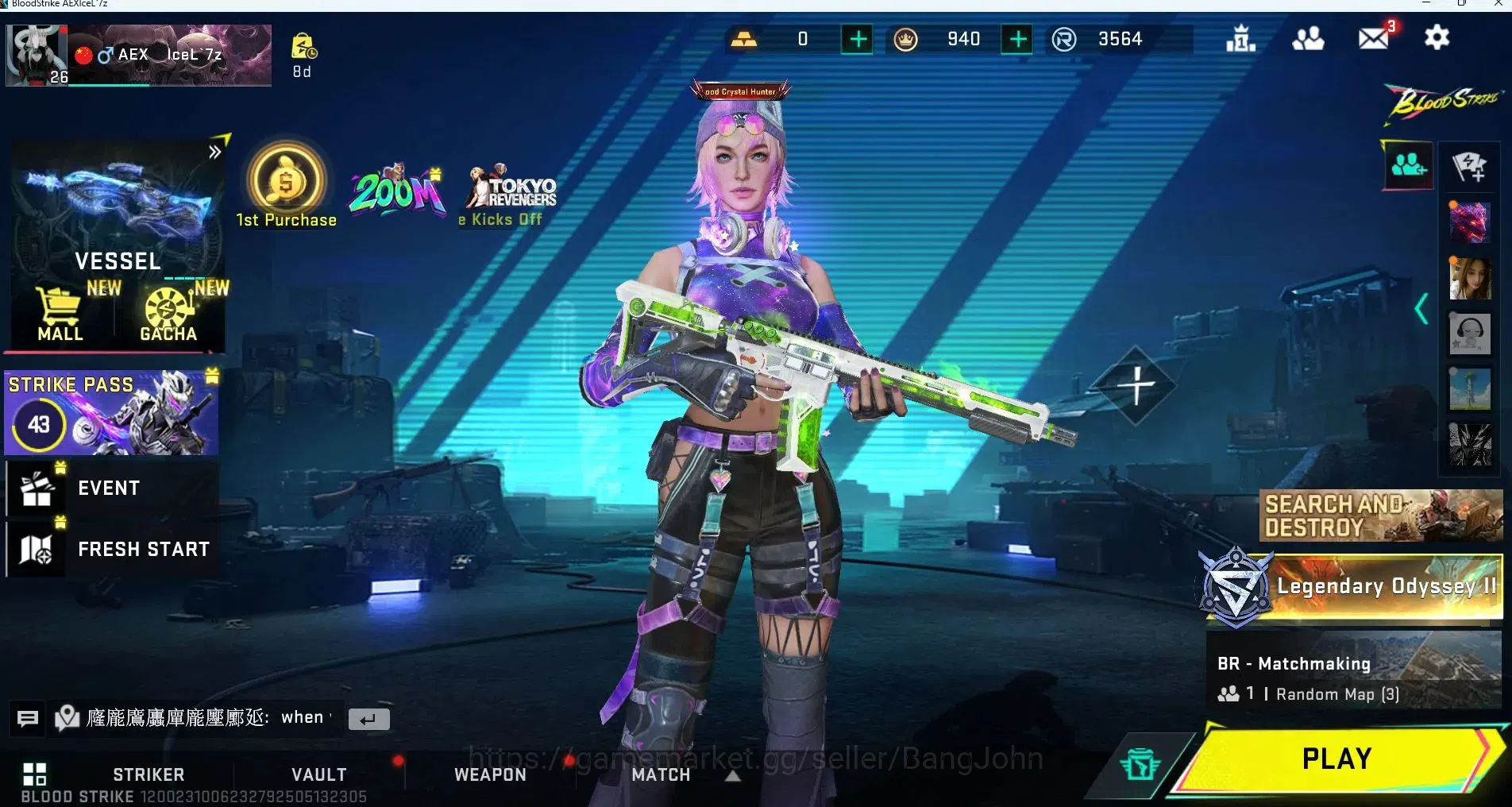 Blood Strike Accounts ASIA|ULTRA,QBZ95,AUG,M4A1,EMMA|MORE DETAIL CEK SS  image 4