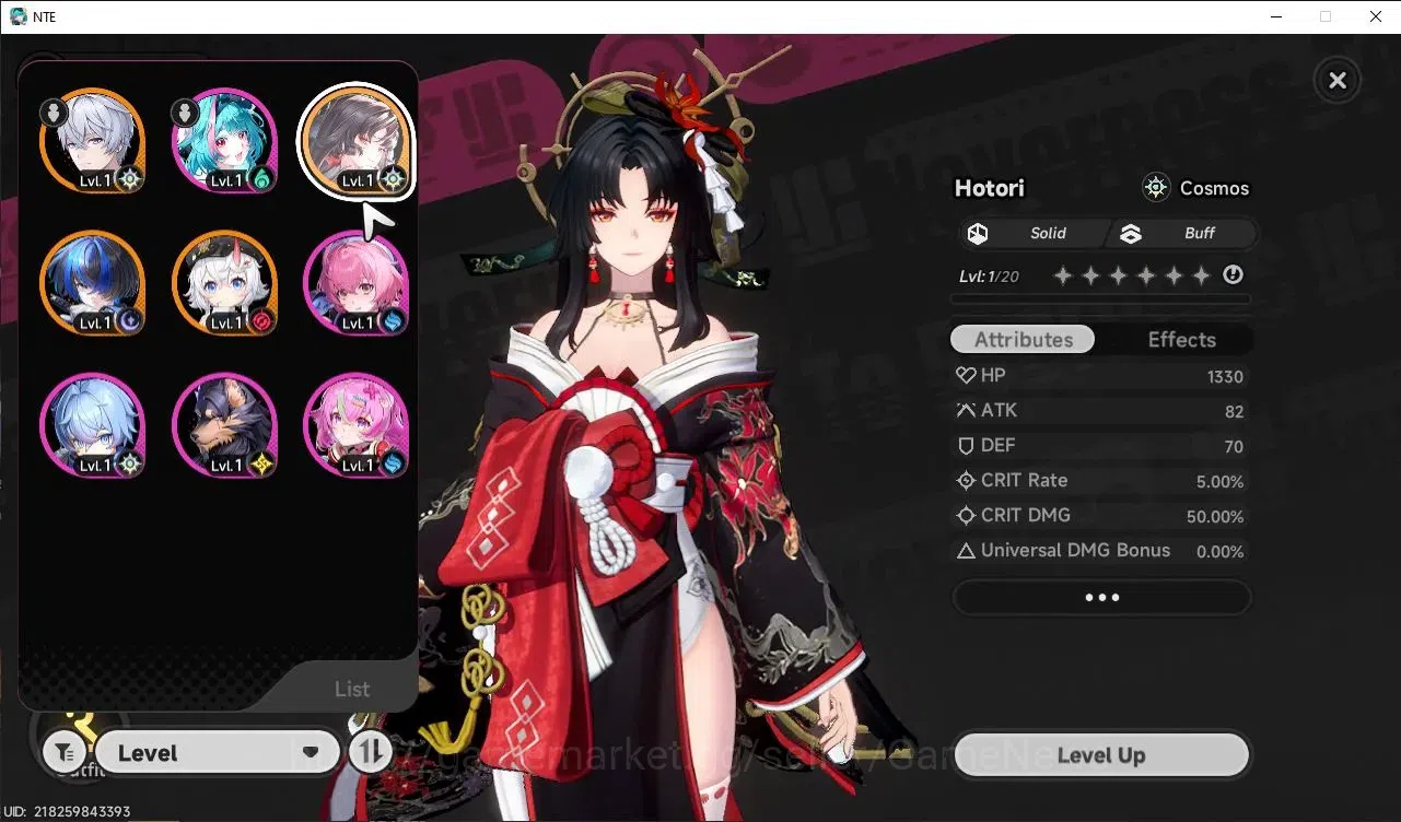 Neverness to Everness Accounts Global EUROPE HL 3| 3 SSR [Hotori A1, Sakiri, Daffodill]| Orchid Breeze Glider |Male MC|Log 2