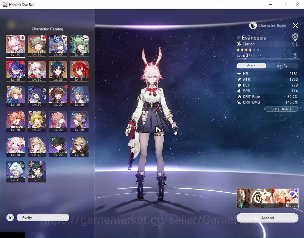 Honkai Star Rail Accounts Asia | TL 46 | 4 Limited | Evanescia E1,Acheron,Hu image 4