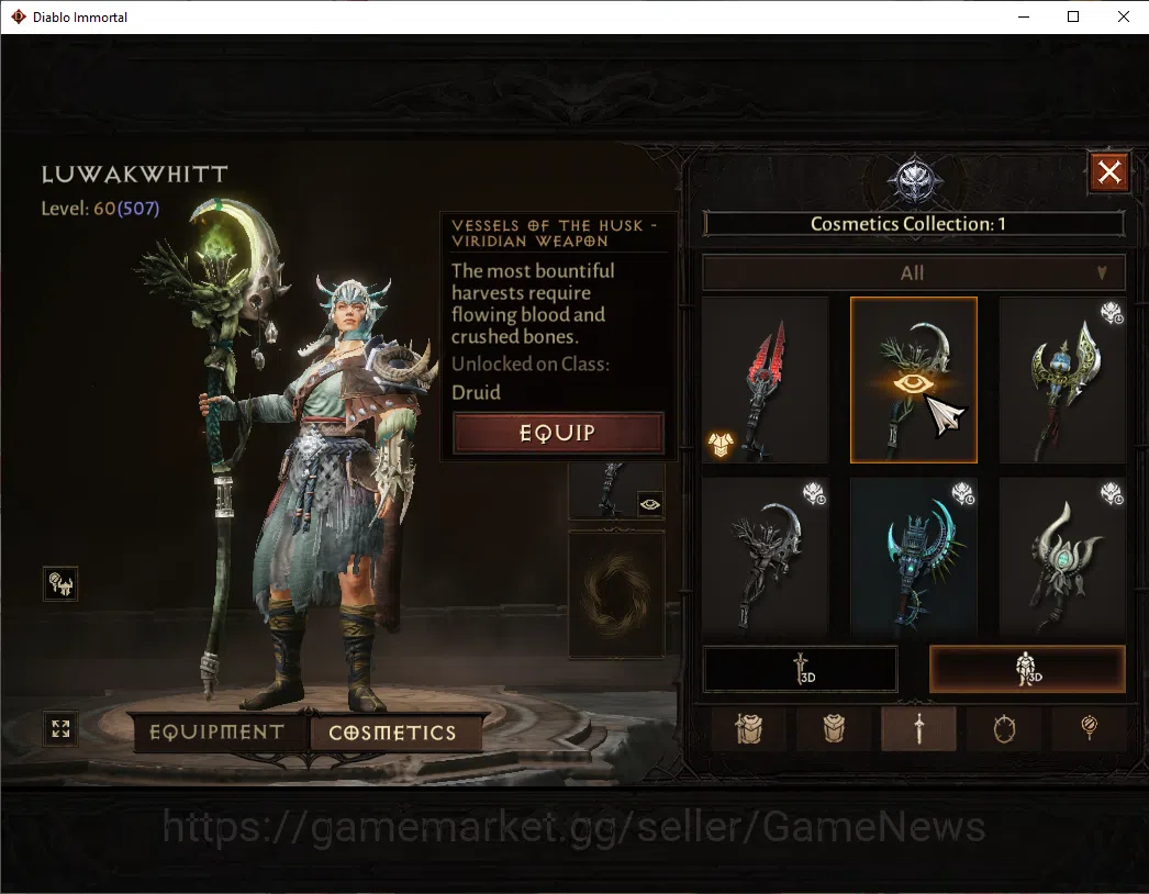 Diablo Immortal Accounts NA - High Heaven|CS ON|Lv60(507)|Druid|CR 33k|Reso image 7