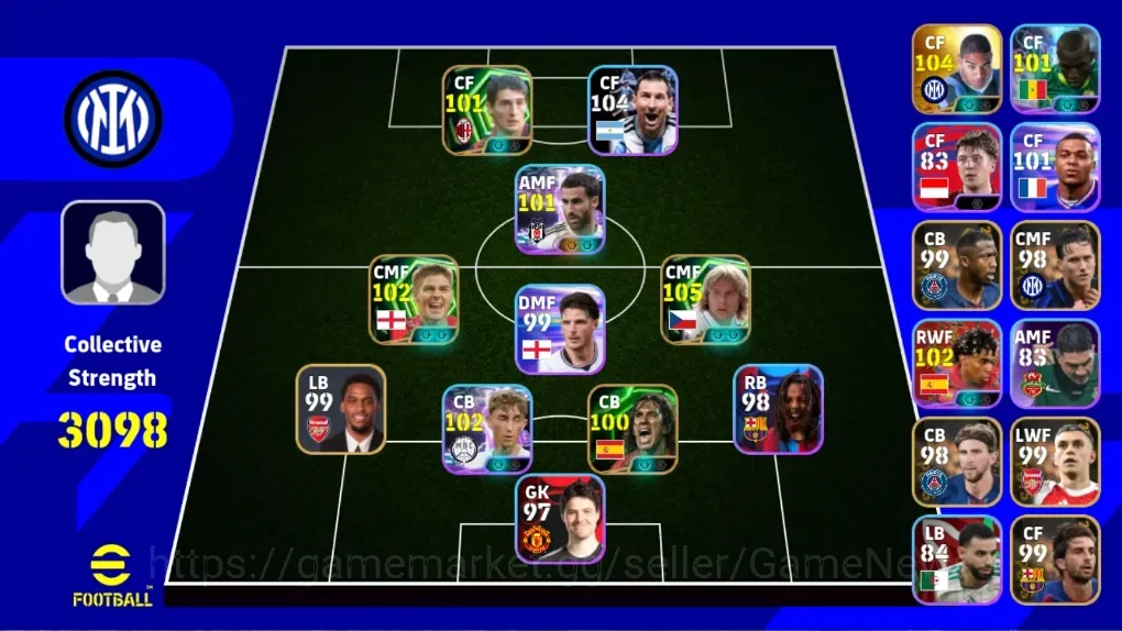 eFootball Accounts Legends & Iconic Players Android|Power 3098|Epic Pavel Nedved,Adriano,Gerrard,Daniele Massaro,Carles 1