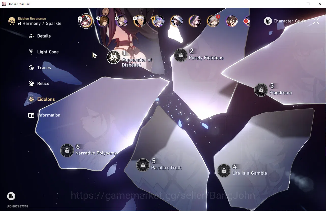 Honkai Star Rail Accounts ASIA TL46 6 Limit: SW+Sign Sparkle E1 DanHeng PT T image 5