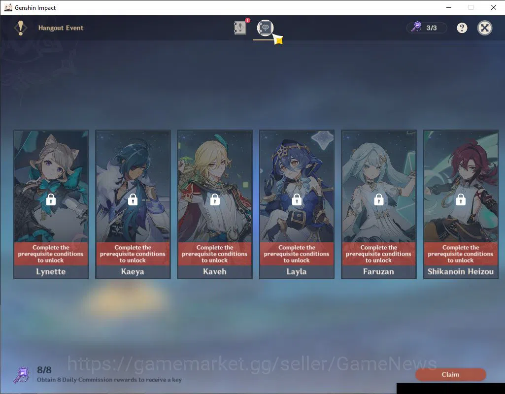 Genshin Impact Accounts ASIA|AR55|7Limited+2(*5Weapon)|Nahida+Sign,Flins,Y image 12