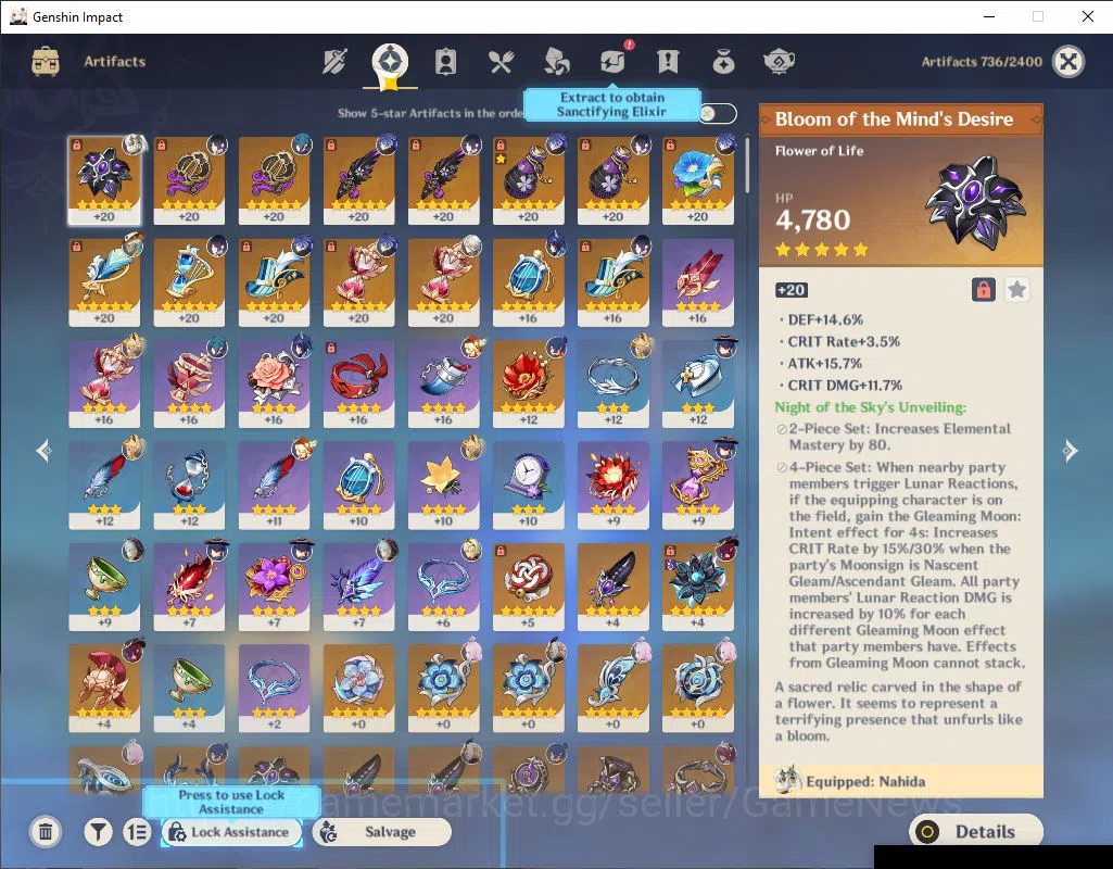 Genshin Impact Accounts ASIA|AR55|7Limited+2(*5Weapon)|Nahida+Sign,Flins,Y image 5