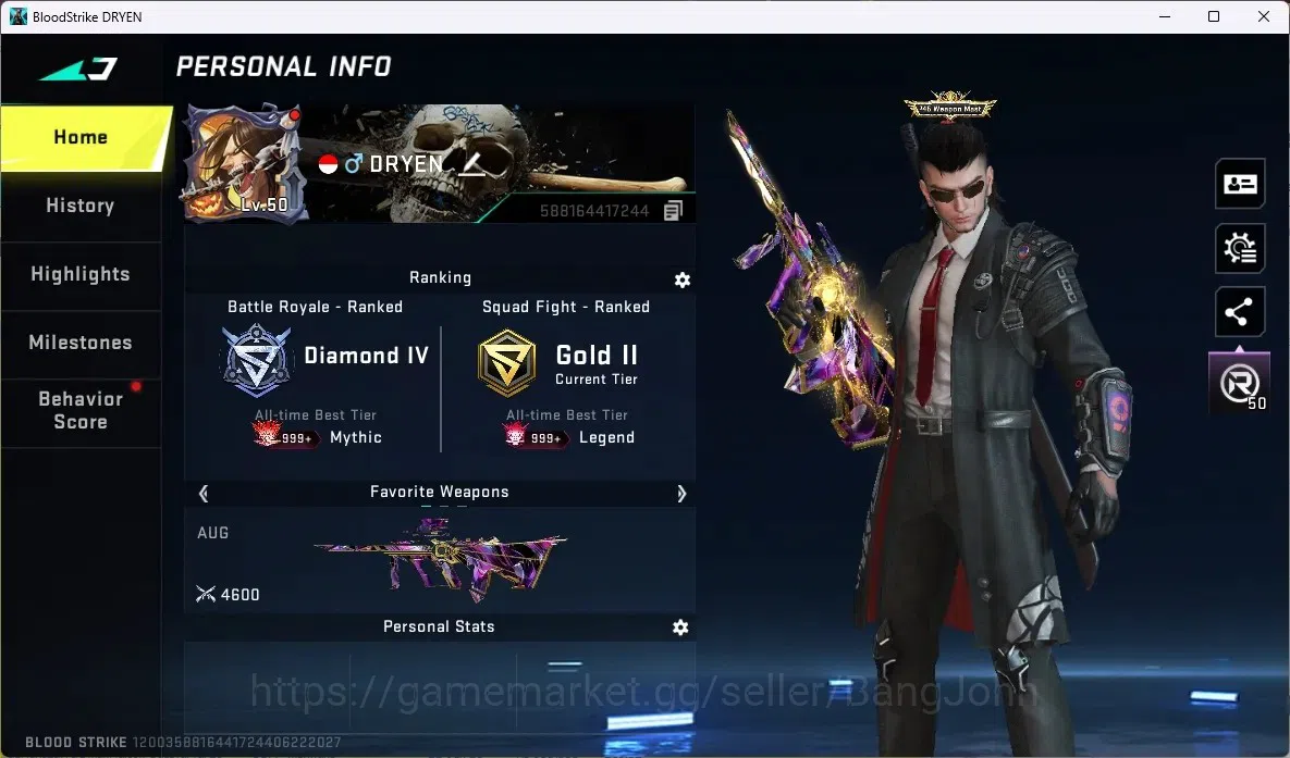 Blood Strike Accounts ASIA |2 ETERNAL: AUG,UZI | 3 AOT 2 EVA 1 7DS GUNS image 1