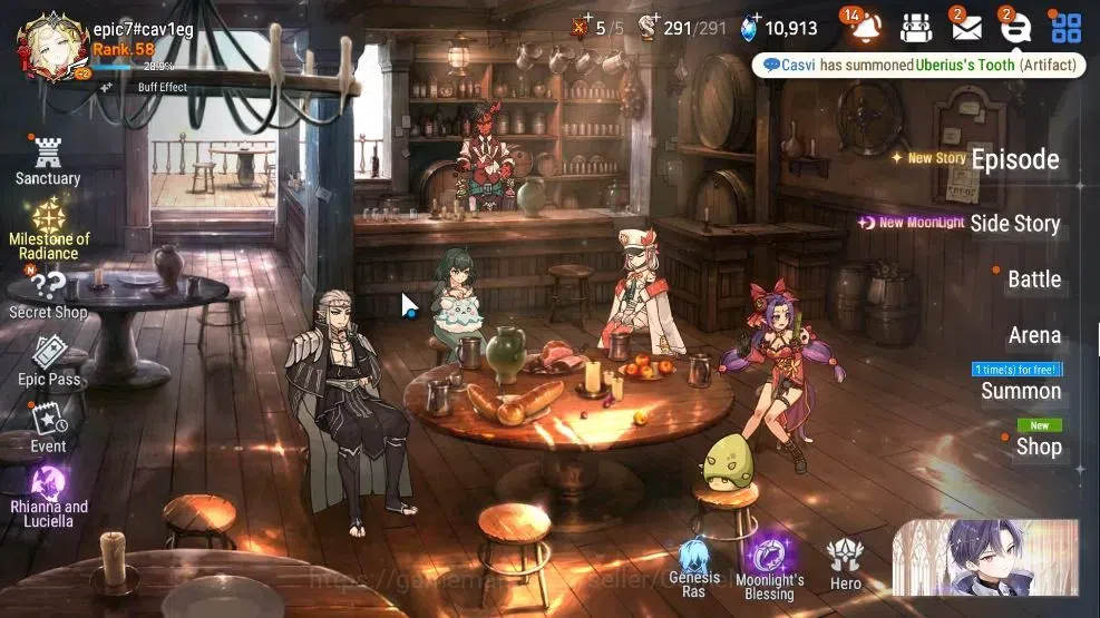 Epic Seven Accounts GLOBAL Unverif|7 ML(MonarchS Iseria,BysHwayoung,St image 1