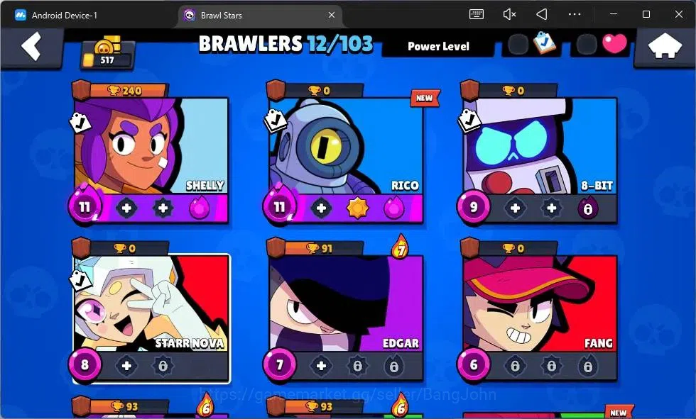 Brawl Stars Accounts Global |517 Thropy| 12 Brawler| 2 Max Hypercharge( image 5