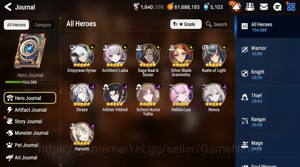 Epic Seven Accounts High-End Global UnVerif|Mor 42|11 ML(School NYulha,Straze,Har Seti,etc)+Full CZN,Rinak,Frida,Etc|Auto 1