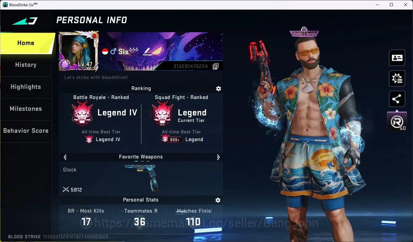 Blood Strike Accounts ASIA | ETERNAL: Desert Eagle-Scorpius |4 Collab Gu image 1