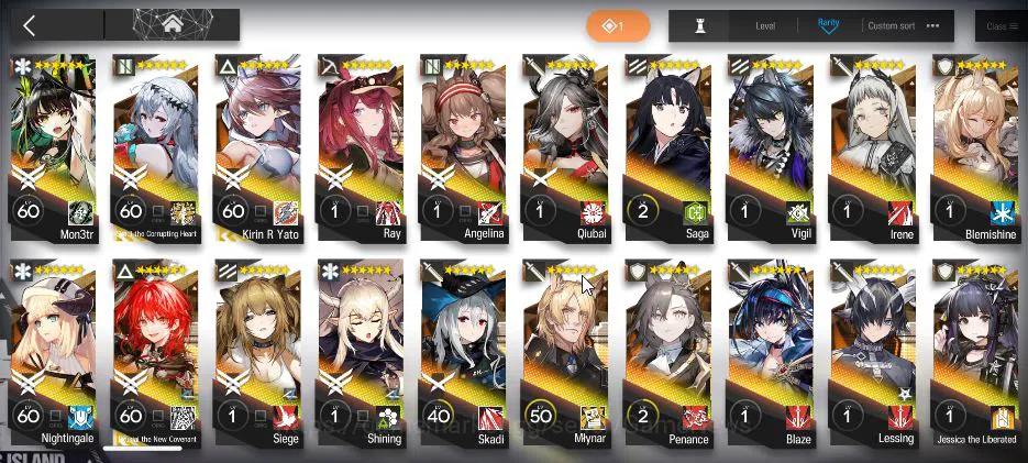 Arknights Accounts High-End Lv 82|231 OP+18 Skin|74k Oru+Collab Ave Mujicca|11 Limited|Wisadel,Sakikio,Kirin 7