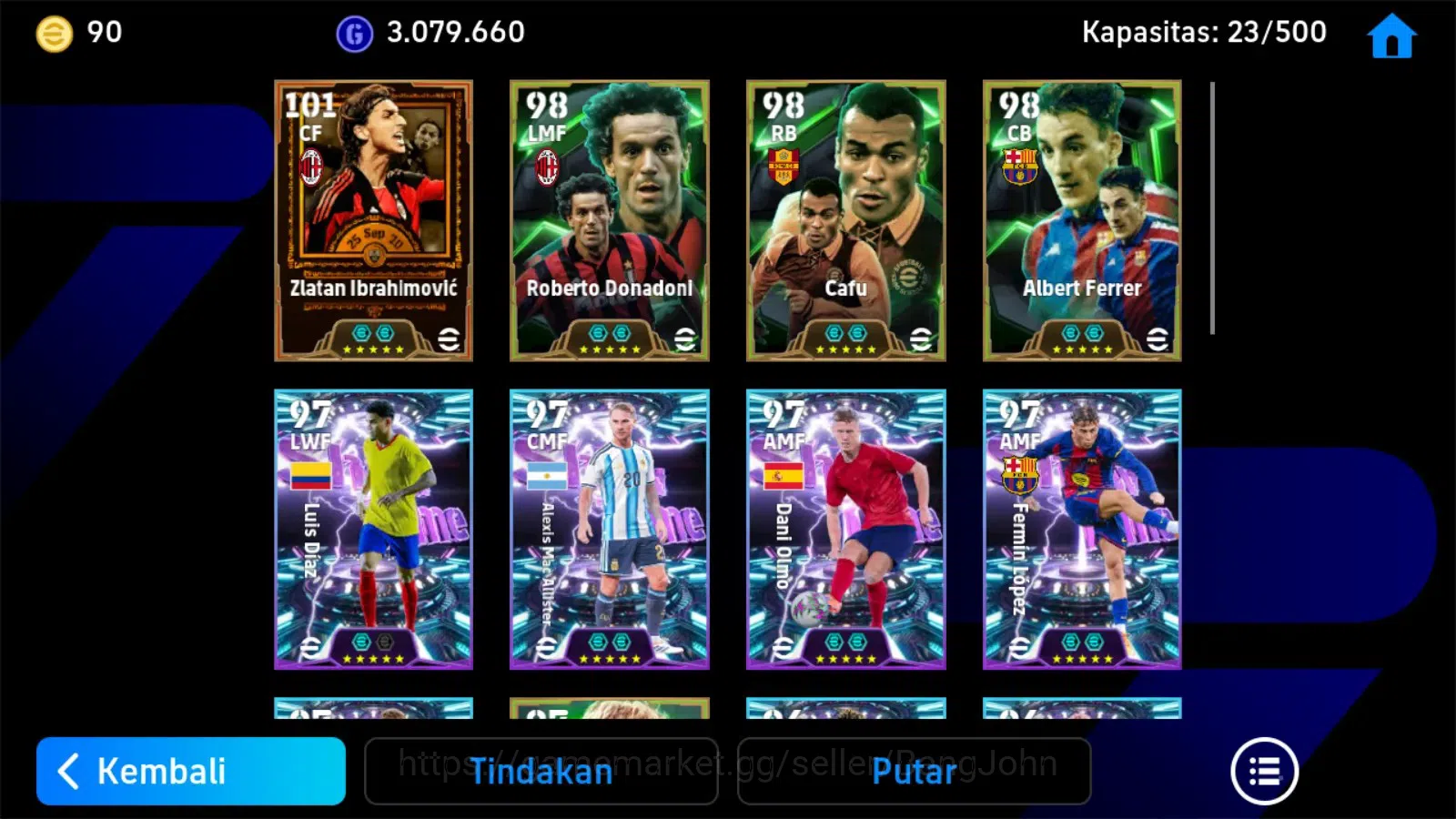 eFootball Accounts ANDROID|PW 3199|Ibrahimovic epic,cafuepic,diaz sho image 3