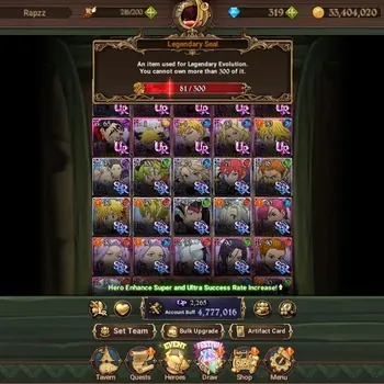 The Seven Deadly Sins: Grand Cross Accounts Endgame ASIA|4,7M CC|318 DM|9 LR,10 UR+Collab ReZero,Gachiakuta+Cross IF|HK