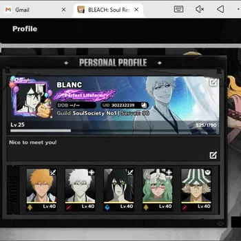 BLEACH: Soul Resonance Accounts Nuverse SEA|Lv.25|9 SSR 5