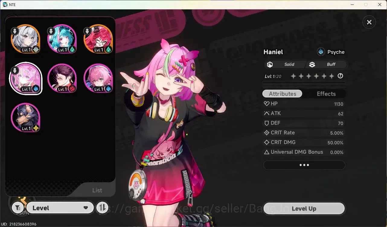 Neverness to Everness Accounts EU|Starter LVL 3, Nanally, 7 Char, MC male, Select image 2