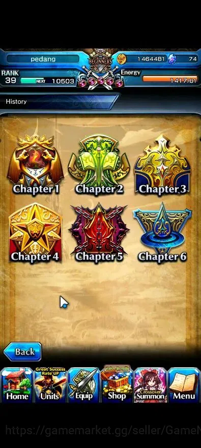 Grand Summoners Accounts Global|74 cc|Rank 39|3 Ascend+1 TW|2x Youmu Konpak image 8