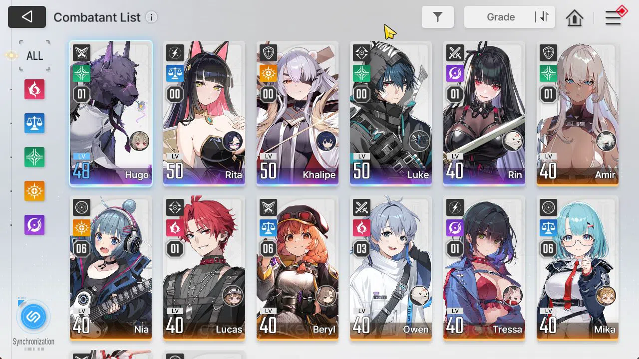 Chaos Zero Nightmare Accounts GLOBAL Lv 43|5 SSR[Rita,Khalipe,RinM1,Luke,HugoM1]+9 SR [MikaM6,BerylM6,NiaM6,Etc]+12 SR 2