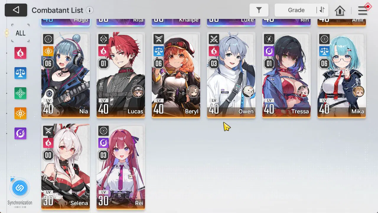 Chaos Zero Nightmare Accounts GLOBAL Lv 43|5 SSR[Rita,Khalipe,RinM1,Luke,HugoM1]+9 SR [MikaM6,BerylM6,NiaM6,Etc]+12 SR 3