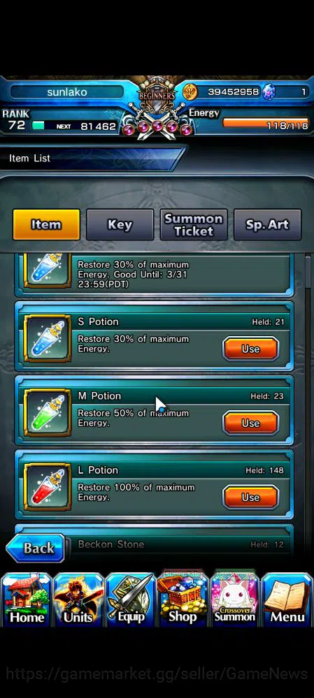 Grand Summoners Accounts Global|Rank 72|66 RGB|12 Ascend|Kyoko SakuraTW,Sum image 2