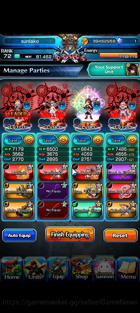 Grand Summoners Accounts Global|Rank 72|66 RGB|12 Ascend|Kyoko SakuraTW,Sum image 3