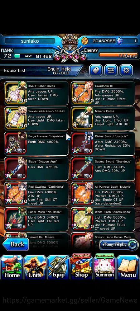 Grand Summoners Accounts Global|Rank 72|66 RGB|12 Ascend|Kyoko SakuraTW,Sum image 8