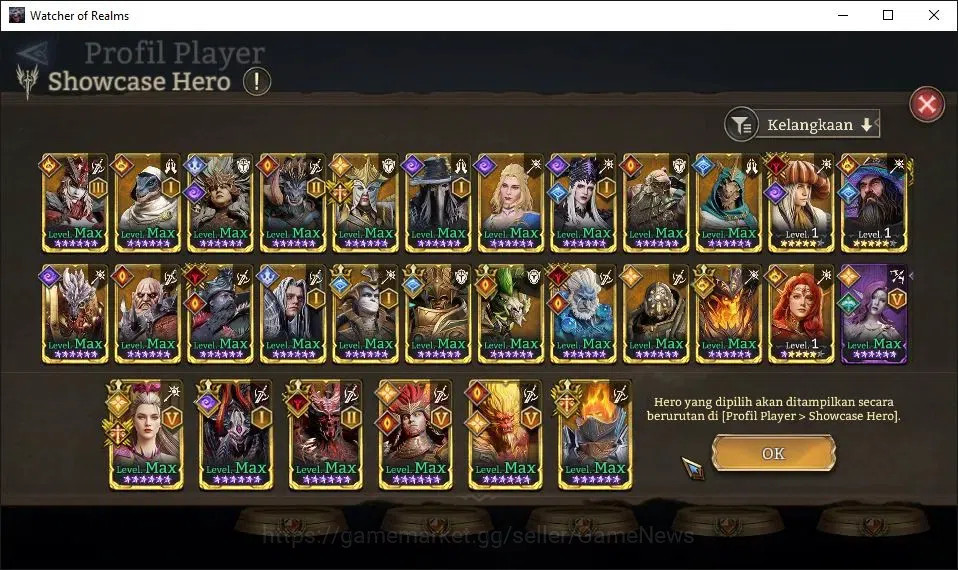 Watcher of Realms Accounts GLOBAL 50x|11M Power|53K Gems+ManySkin|17 Lord[Ing image 13