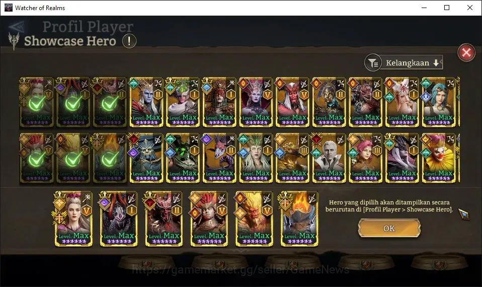 Watcher of Realms Accounts GLOBAL 50x|11M Power|53K Gems+ManySkin|17 Lord[Ing image 9