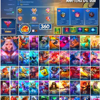 Mobile Legends: Bang Bang Accounts 🔥 #3991 🔥 360 Skins 💎 Renowned Collector IV 👑 Legend Skin ⚔️ Naruto Kakashi Hayabusa