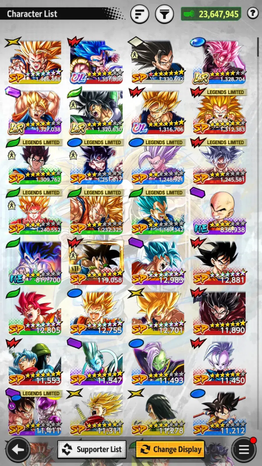 Dragon Ball Legends Accounts Android|Lvl 153|23.6M Total Power|3 LR|2 UL|LR S V image 11