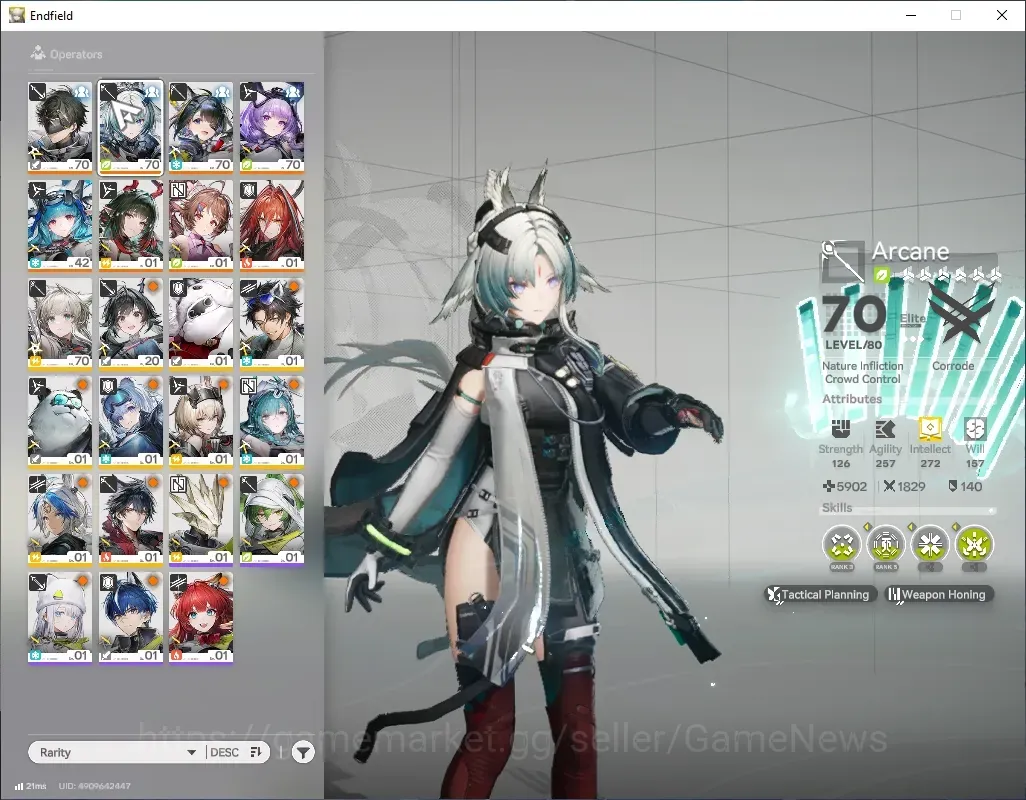 Arknights: Endfield Accounts ASIA|Lv 57|7 SSR 4 Limited+12 (*6 Wpn)|(Tangtang 1