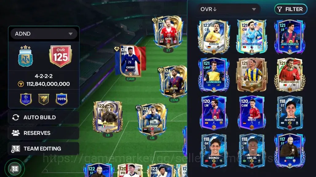 EA SPORTS FC Mobile Accounts OVR 125/112B Value|242M Gold+13K Gems|18 Max EVO|M image 4