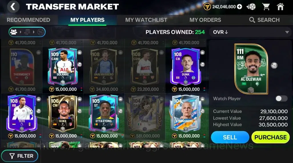 EA SPORTS FC Mobile Accounts OVR 125/112B Value|242M Gold+13K Gems|18 Max EVO|M image 8