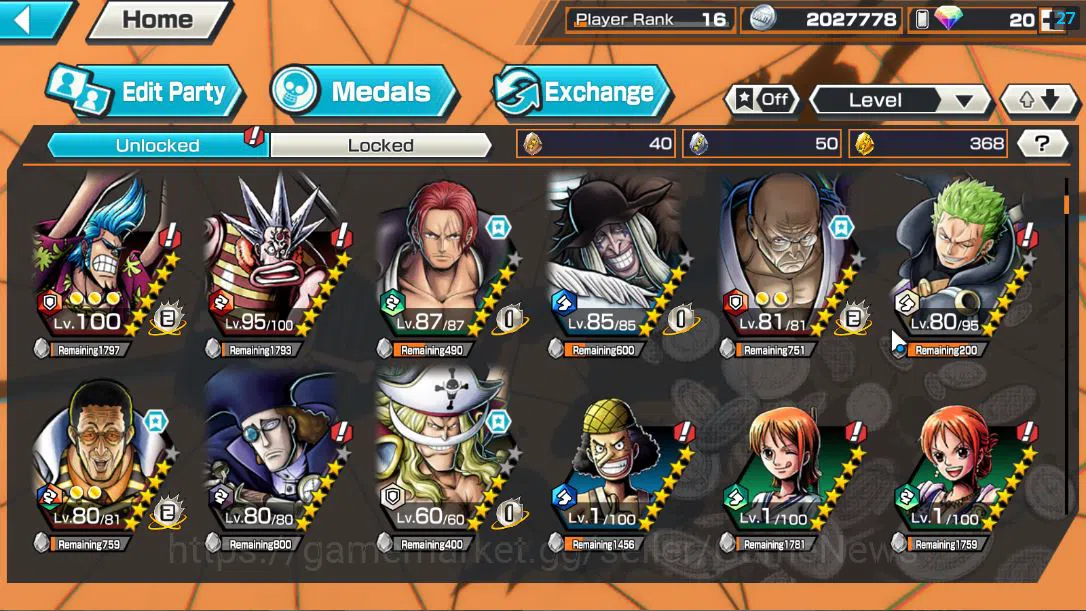 One Piece Bounty Rush Accounts Global|4 EX| T5E St.Ethanbaron V.Nusjuro,AMS [Bors image 7