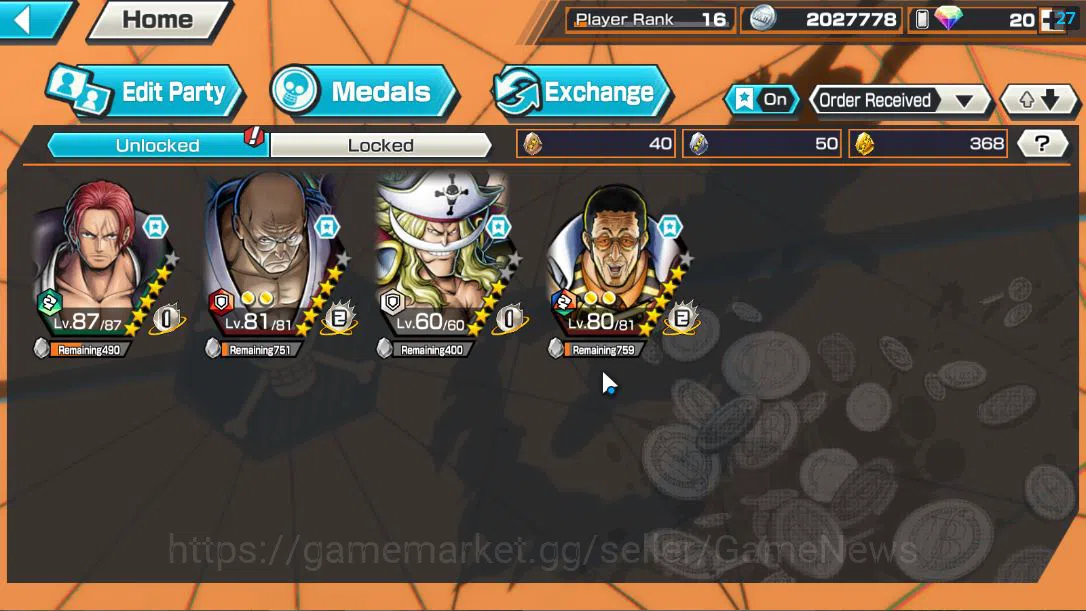 One Piece Bounty Rush Accounts Global|4 EX| T5E St.Ethanbaron V.Nusjuro,AMS [Bors image 9