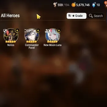 Epic Seven Accounts Starter GLOBAL UnVerif|NewEra| 3 ML (NOTOS,NM Luna,Commander Pavel)+Tenebria,Iseria,Landy|4,4K